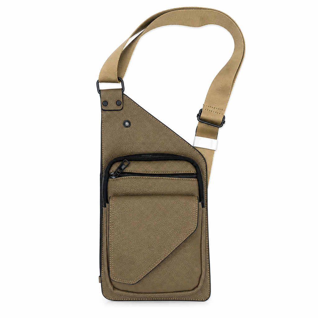 Leather crossbody bag - Tan/Biege