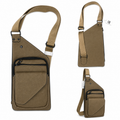 Brown shoulder bag with a strap on a white background